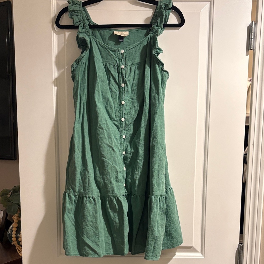 Universal Thread Green Ruffle Strap Mini Dress